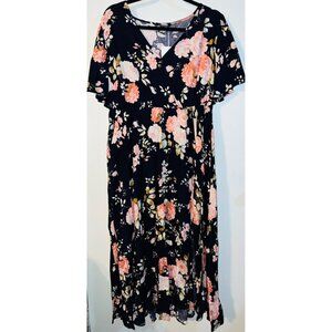 New! Bloomchic Womens Core Dress Tea garden Floral 14-16 Shabby Chic Long